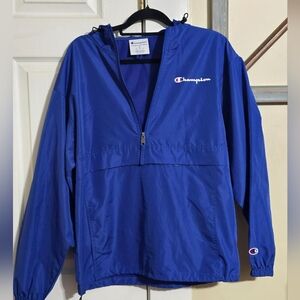 Champion Blue Windbreaker Jacket Lightweight .